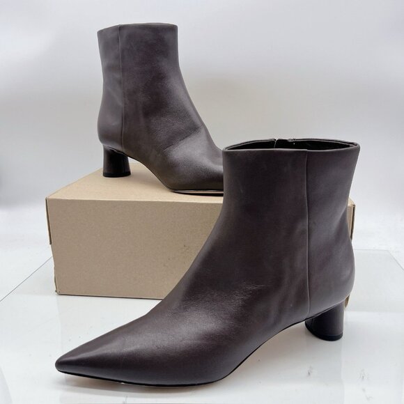 Vince Womens Truffle Fitz 41MM Pointy Brown Leather Booties US 9 EU 40 MSRP $395 - Picture 1 of 12